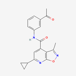 molecular formula C19H17N3O3 B4640988 N-(3-acetylphenyl)-6-cyclopropyl-3-methylisoxazolo[5,4-b]pyridine-4-carboxamide 