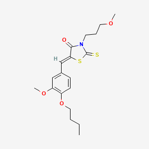 molecular formula C19H25NO4S2 B4640996 5-(4-butoxy-3-methoxybenzylidene)-3-(3-methoxypropyl)-2-thioxo-1,3-thiazolidin-4-one 