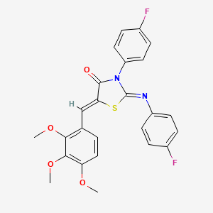 molecular formula C25H20F2N2O4S B4641011 3-(4-fluorophenyl)-2-[(4-fluorophenyl)imino]-5-(2,3,4-trimethoxybenzylidene)-1,3-thiazolidin-4-one 