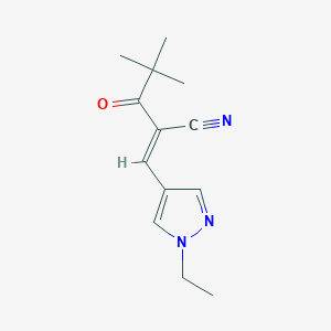 2-(2,2-dimethylpropanoyl)-3-(1-ethyl-1H-pyrazol-4-yl)acrylonitrile