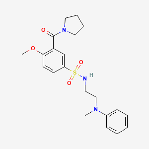 molecular formula C21H27N3O4S B4641034 4-methoxy-N-{2-[methyl(phenyl)amino]ethyl}-3-(1-pyrrolidinylcarbonyl)benzenesulfonamide 
