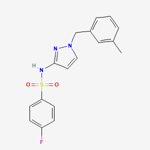 molecular formula C17H16FN3O2S B4641055 4-fluoro-N-[1-(3-methylbenzyl)-1H-pyrazol-3-yl]benzenesulfonamide 