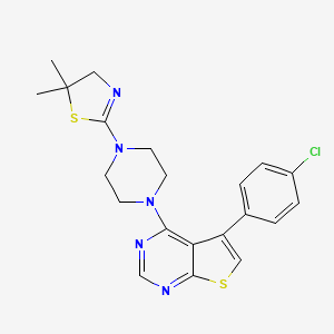 molecular formula C21H22ClN5S2 B4641071 5-(4-chlorophenyl)-4-[4-(5,5-dimethyl-4,5-dihydro-1,3-thiazol-2-yl)-1-piperazinyl]thieno[2,3-d]pyrimidine 