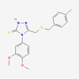molecular formula C19H21N3O2S2 B4641083 4-(3,4-dimethoxyphenyl)-5-{[(4-methylbenzyl)thio]methyl}-4H-1,2,4-triazole-3-thiol 