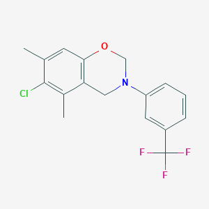 molecular formula C17H15ClF3NO B4641088 6-chloro-5,7-dimethyl-3-[3-(trifluoromethyl)phenyl]-3,4-dihydro-2H-1,3-benzoxazine 