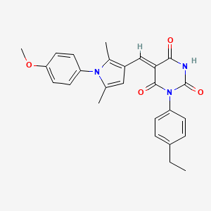1-(4-ethylphenyl)-5-{[1-(4-methoxyphenyl)-2,5-dimethyl-1H-pyrrol-3-yl]methylene}-2,4,6(1H,3H,5H)-pyrimidinetrione