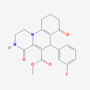 methyl 6-(3-fluorophenyl)-4,7-dioxo-2,3,4,6,7,8,9,10-octahydro-1H-pyrazino[1,2-a]quinoline-5-carboxylate