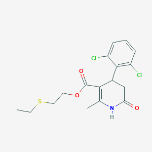molecular formula C17H19Cl2NO3S B4641187 2-(ethylthio)ethyl 4-(2,6-dichlorophenyl)-2-methyl-6-oxo-1,4,5,6-tetrahydro-3-pyridinecarboxylate 