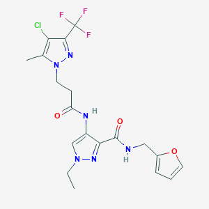 4-({3-[4-chloro-5-methyl-3-(trifluoromethyl)-1H-pyrazol-1-yl]propanoyl}amino)-1-ethyl-N-(2-furylmethyl)-1H-pyrazole-3-carboxamide