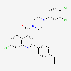 7-chloro-4-{[4-(3,4-dichlorophenyl)-1-piperazinyl]carbonyl}-2-(4-ethylphenyl)-8-methylquinoline