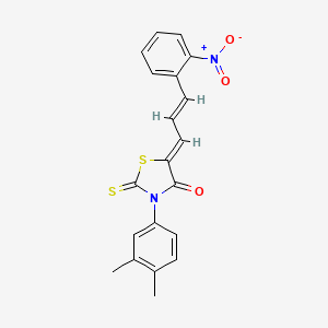 3-(3,4-dimethylphenyl)-5-[3-(2-nitrophenyl)-2-propen-1-ylidene]-2-thioxo-1,3-thiazolidin-4-one