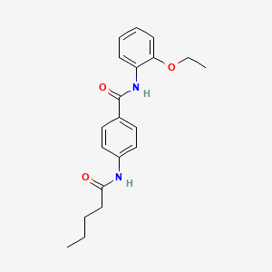 molecular formula C20H24N2O3 B4641239 N-(2-ethoxyphenyl)-4-(pentanoylamino)benzamide 