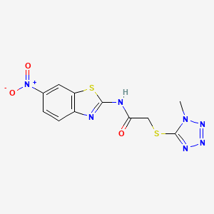 molecular formula C11H9N7O3S2 B4641254 2-[(1-methyl-1H-tetrazol-5-yl)thio]-N-(6-nitro-1,3-benzothiazol-2-yl)acetamide 