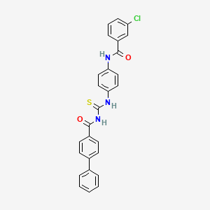 N-[({4-[(3-chlorobenzoyl)amino]phenyl}amino)carbonothioyl]-4-biphenylcarboxamide