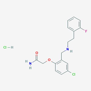 molecular formula C17H19Cl2FN2O2 B4641274 2-[4-chloro-2-({[2-(2-fluorophenyl)ethyl]amino}methyl)phenoxy]acetamide hydrochloride 