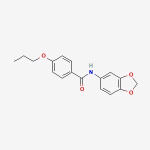 molecular formula C17H17NO4 B4641316 N-1,3-benzodioxol-5-yl-4-propoxybenzamide 