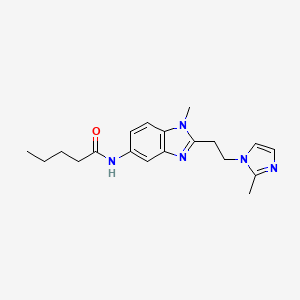 molecular formula C19H25N5O B4641322 N-{1-methyl-2-[2-(2-methyl-1H-imidazol-1-yl)ethyl]-1H-benzimidazol-5-yl}pentanamide 