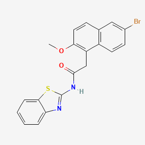 molecular formula C20H15BrN2O2S B4641333 N-1,3-benzothiazol-2-yl-2-(6-bromo-2-methoxy-1-naphthyl)acetamide 