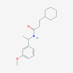 molecular formula C18H27NO2 B4641351 3-cyclohexyl-N-[1-(3-methoxyphenyl)ethyl]propanamide 