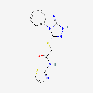 molecular formula C13H10N6OS2 B4641374 N-1,3-thiazol-2-yl-2-(9H-[1,2,4]triazolo[4,3-a]benzimidazol-3-ylthio)acetamide 