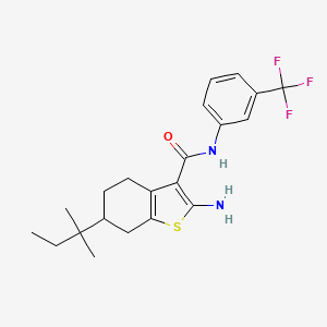 molecular formula C21H25F3N2OS B4641389 2-amino-6-(1,1-dimethylpropyl)-N-[3-(trifluoromethyl)phenyl]-4,5,6,7-tetrahydro-1-benzothiophene-3-carboxamide 