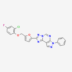 2-{5-[(2-chloro-4-fluorophenoxy)methyl]-2-furyl}-7-phenyl-7H-pyrazolo[4,3-e][1,2,4]triazolo[1,5-c]pyrimidine