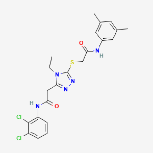molecular formula C22H23Cl2N5O2S B4641408 2-[(5-{2-[(2,3-dichlorophenyl)amino]-2-oxoethyl}-4-ethyl-4H-1,2,4-triazol-3-yl)thio]-N-(3,5-dimethylphenyl)acetamide 