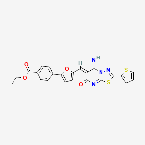 ethyl 4-(5-{[5-imino-7-oxo-2-(2-thienyl)-5H-[1,3,4]thiadiazolo[3,2-a]pyrimidin-6(7H)-ylidene]methyl}-2-furyl)benzoate