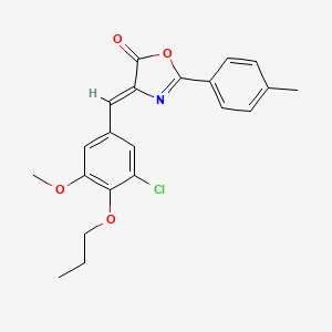 molecular formula C21H20ClNO4 B4641440 4-(3-chloro-5-methoxy-4-propoxybenzylidene)-2-(4-methylphenyl)-1,3-oxazol-5(4H)-one 