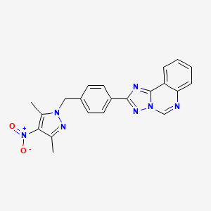 molecular formula C21H17N7O2 B4641443 2-{4-[(3,5-dimethyl-4-nitro-1H-pyrazol-1-yl)methyl]phenyl}[1,2,4]triazolo[1,5-c]quinazoline 