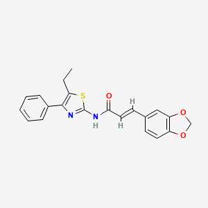 3-(1,3-benzodioxol-5-yl)-N-(5-ethyl-4-phenyl-1,3-thiazol-2-yl)acrylamide