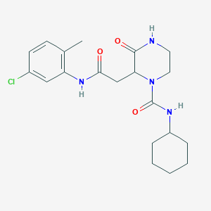 2-{2-[(5-chloro-2-methylphenyl)amino]-2-oxoethyl}-N-cyclohexyl-3-oxo-1-piperazinecarboxamide