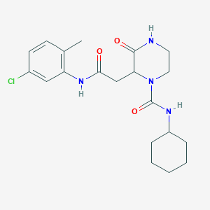 molecular formula C20H27ClN4O3 B4641454 2-{2-[(5-chloro-2-methylphenyl)amino]-2-oxoethyl}-N-cyclohexyl-3-oxo-1-piperazinecarboxamide 