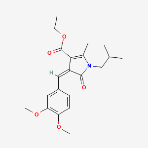 molecular formula C21H27NO5 B4641464 ethyl 4-(3,4-dimethoxybenzylidene)-1-isobutyl-2-methyl-5-oxo-4,5-dihydro-1H-pyrrole-3-carboxylate 