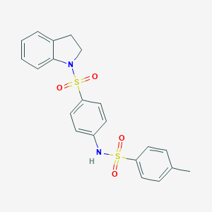 molecular formula C21H20N2O4S2 B464149 N-[4-(2,3-dihydro-1H-indol-1-ylsulfonyl)phenyl]-4-methylbenzenesulfonamide CAS No. 314765-59-8