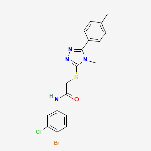 molecular formula C18H16BrClN4OS B4641511 N-(4-bromo-3-chlorophenyl)-2-{[4-methyl-5-(4-methylphenyl)-4H-1,2,4-triazol-3-yl]thio}acetamide 