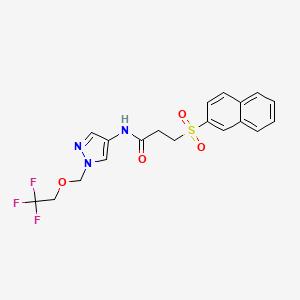 3-(2-naphthylsulfonyl)-N-{1-[(2,2,2-trifluoroethoxy)methyl]-1H-pyrazol-4-yl}propanamide