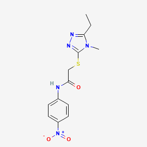 2-[(5-ethyl-4-methyl-4H-1,2,4-triazol-3-yl)thio]-N-(4-nitrophenyl)acetamide