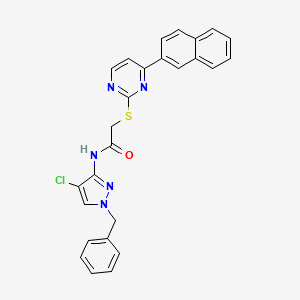 molecular formula C26H20ClN5OS B4641545 N-(1-benzyl-4-chloro-1H-pyrazol-3-yl)-2-{[4-(2-naphthyl)-2-pyrimidinyl]thio}acetamide 