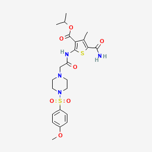 molecular formula C23H30N4O7S2 B4641558 isopropyl 5-(aminocarbonyl)-2-[({4-[(4-methoxyphenyl)sulfonyl]-1-piperazinyl}acetyl)amino]-4-methyl-3-thiophenecarboxylate 