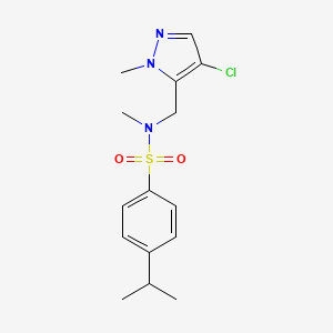 molecular formula C15H20ClN3O2S B4641609 N-[(4-chloro-1-methyl-1H-pyrazol-5-yl)methyl]-4-isopropyl-N-methylbenzenesulfonamide 