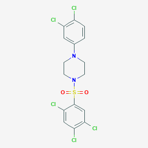 molecular formula C16H13Cl5N2O2S B4641624 1-(3,4-dichlorophenyl)-4-[(2,4,5-trichlorophenyl)sulfonyl]piperazine 
