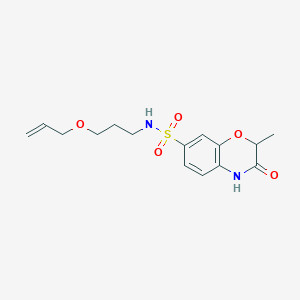 molecular formula C15H20N2O5S B4641629 N-[3-(allyloxy)propyl]-2-methyl-3-oxo-3,4-dihydro-2H-1,4-benzoxazine-7-sulfonamide 