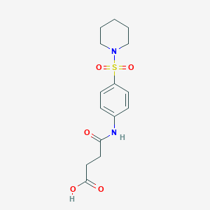 molecular formula C15H20N2O5S B464164 N-[4-(哌啶-1-磺酰基)-苯基]-琥珀酰胺酸 CAS No. 314764-11-9