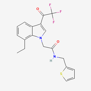 molecular formula C19H17F3N2O2S B4641651 2-[7-ethyl-3-(trifluoroacetyl)-1H-indol-1-yl]-N-(2-thienylmethyl)acetamide 