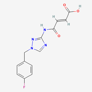 molecular formula C13H11FN4O3 B4641656 4-{[1-(4-fluorobenzyl)-1H-1,2,4-triazol-3-yl]amino}-4-oxo-2-butenoic acid 