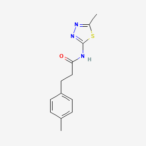 molecular formula C13H15N3OS B4641664 3-(4-methylphenyl)-N-(5-methyl-1,3,4-thiadiazol-2-yl)propanamide 