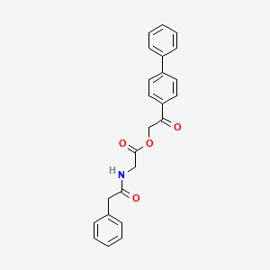 molecular formula C24H21NO4 B4641686 2-(4-biphenylyl)-2-oxoethyl N-(phenylacetyl)glycinate 