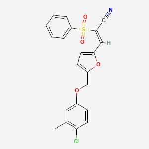 3-{5-[(4-chloro-3-methylphenoxy)methyl]-2-furyl}-2-(phenylsulfonyl)acrylonitrile