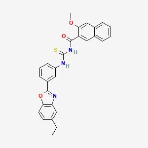 molecular formula C28H23N3O3S B4641709 N-({[3-(5-ethyl-1,3-benzoxazol-2-yl)phenyl]amino}carbonothioyl)-3-methoxy-2-naphthamide 